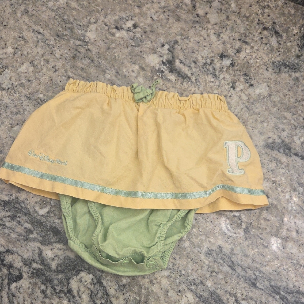 Disney Baby Yellow and Green Skirted Diaper Cover Sz 18 Months